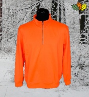 sweat-fluo-haute-visibilite-col-zip-chasse-chasseur-face