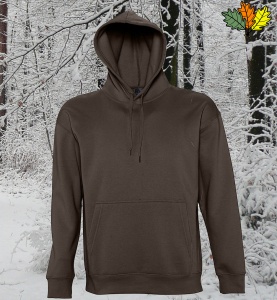 sweat-capuche-marron-chasse